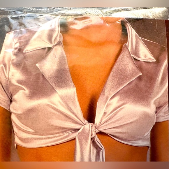 Spiral Lingerie Silver tie top - Picture 1 of 2